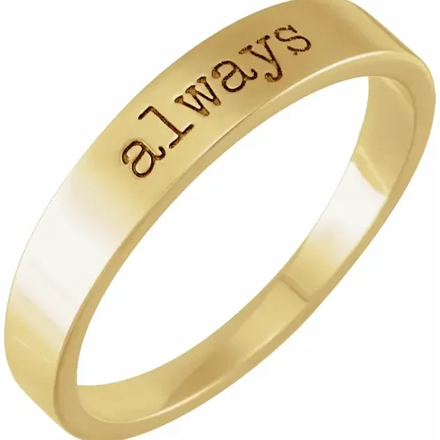 Engraved Text Stackable Ring