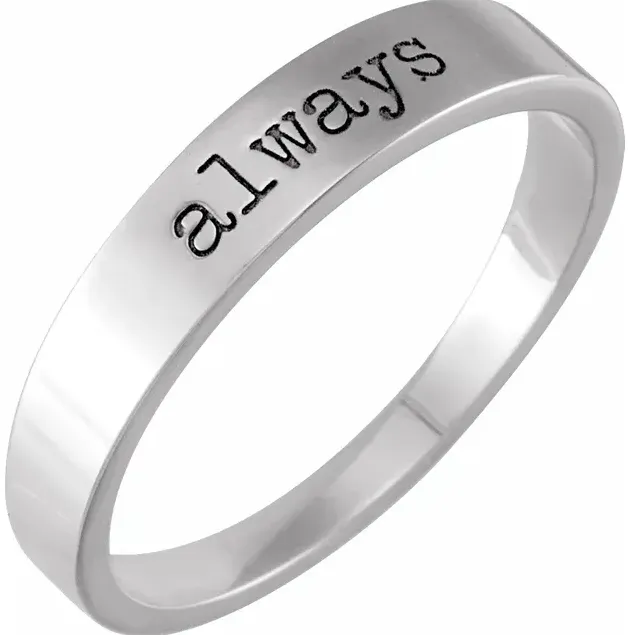 Engraved Text Stackable Ring