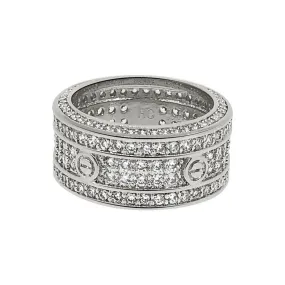 Eternity Band Flathead CZ Rhodium Bling Bling Ring