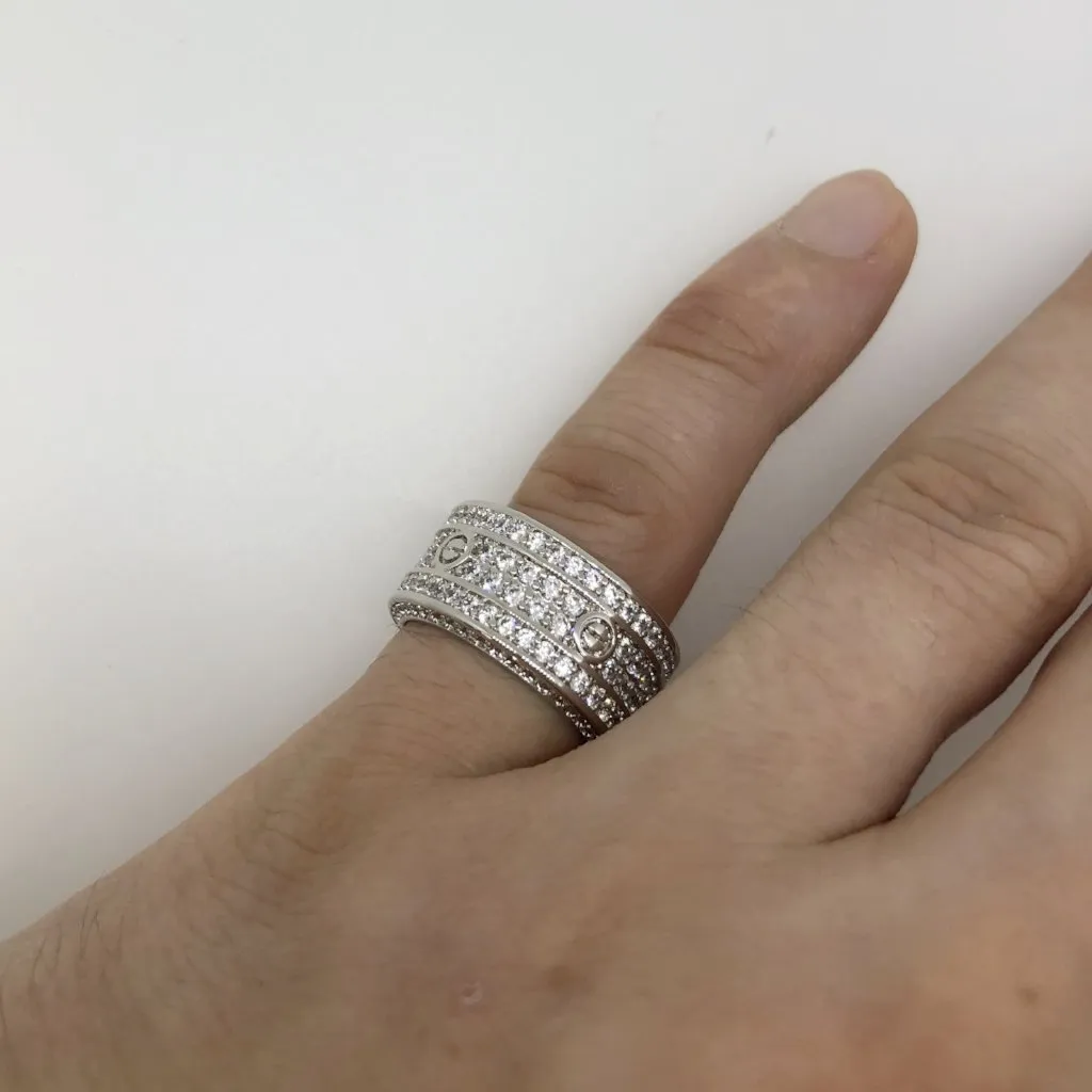 Eternity Band Flathead CZ Rhodium Bling Bling Ring