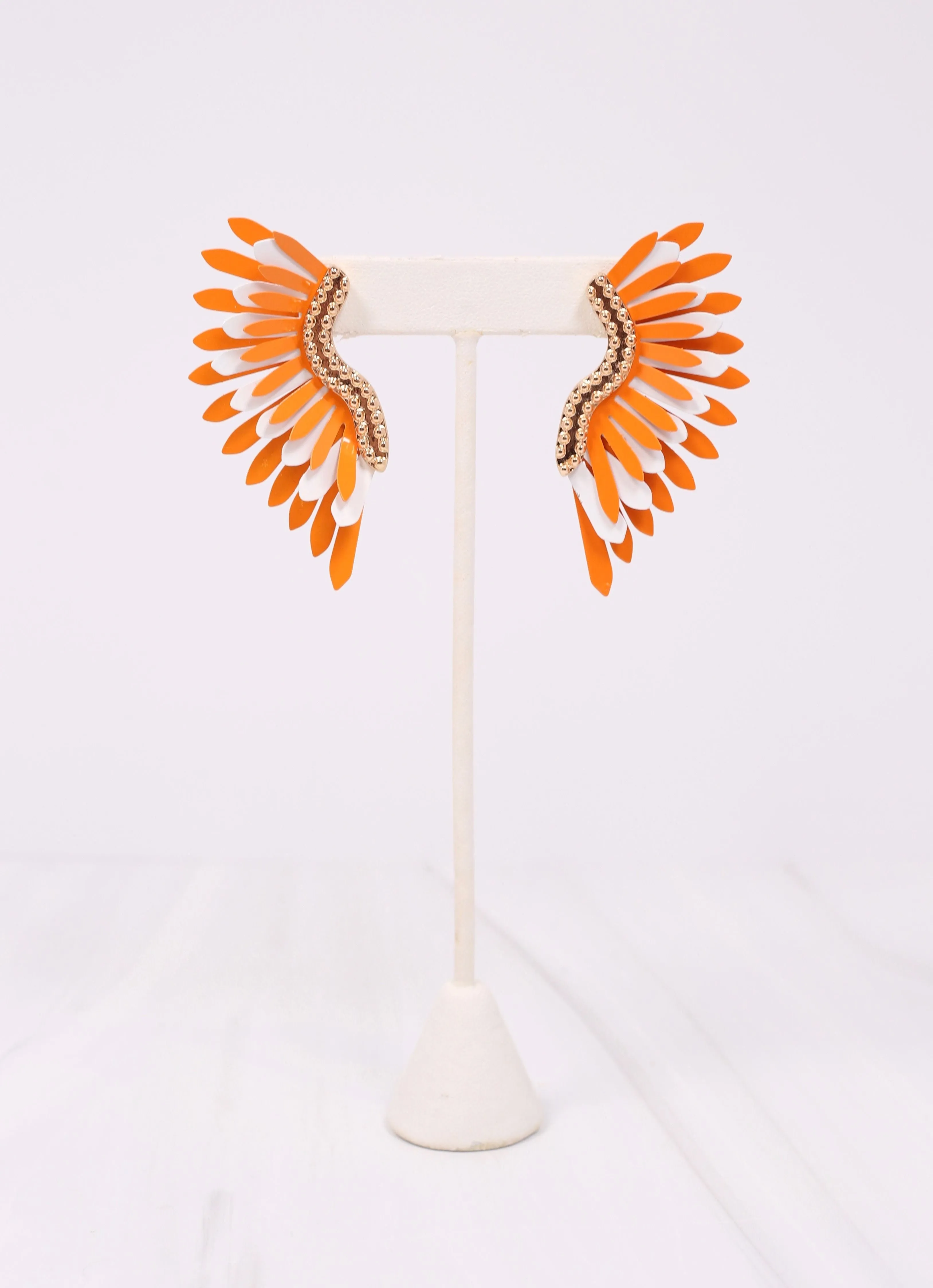 Farrell Metal Fan Earring ORANGE