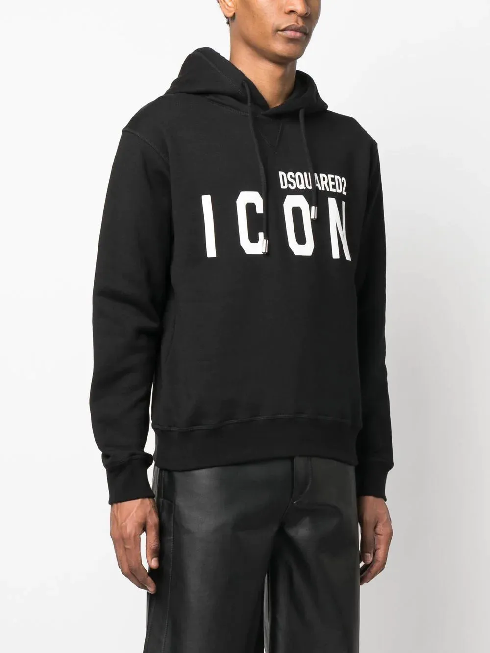 Felpa DSQUARED2 ICON con cappuccio logo nera