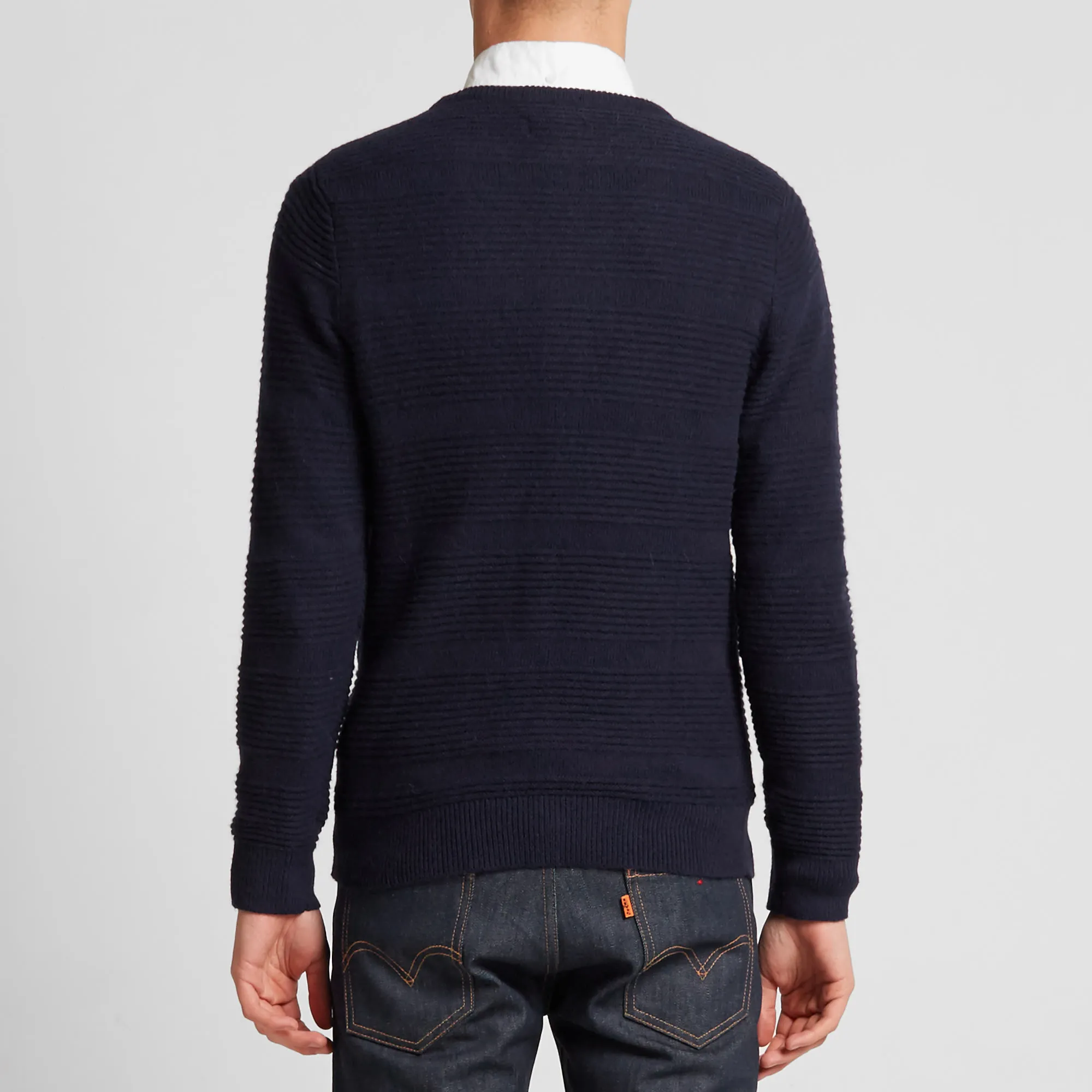 GANT Rugger Jacquard Stripe Crew KnitNavy