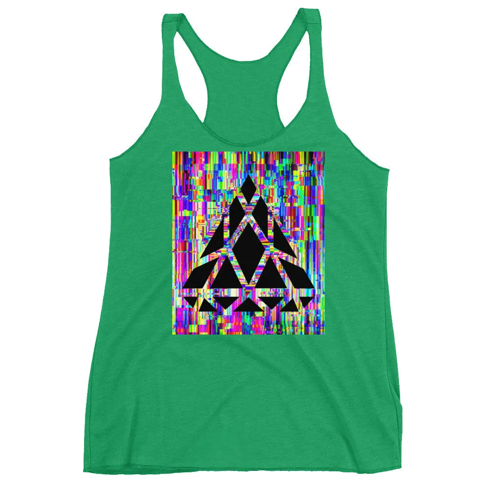 GEM GLITCH GRAPHIC RACERBACK TANK