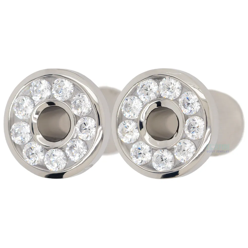 Gemmed Eyelets with Brilliant-Cut Gems - Cubic Zirconia