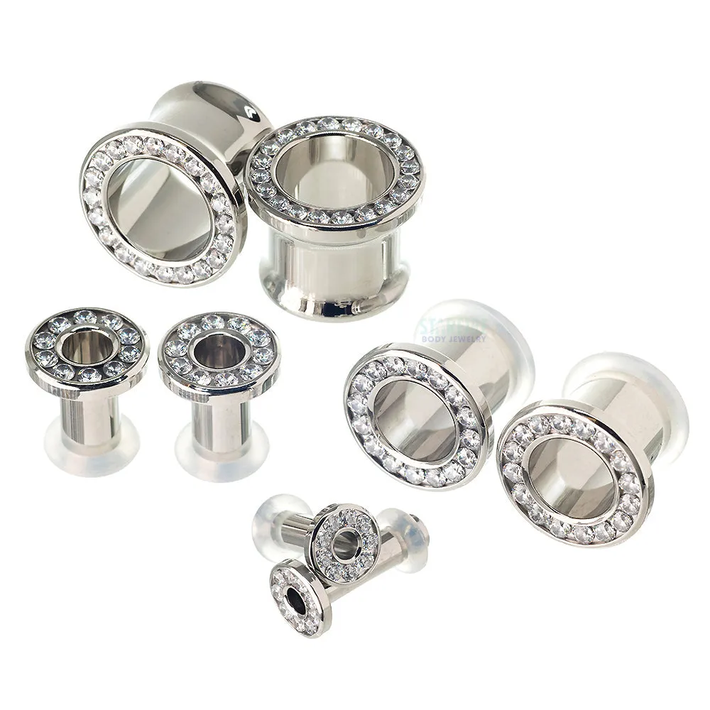 Gemmed Eyelets with Brilliant-Cut Gems - Cubic Zirconia