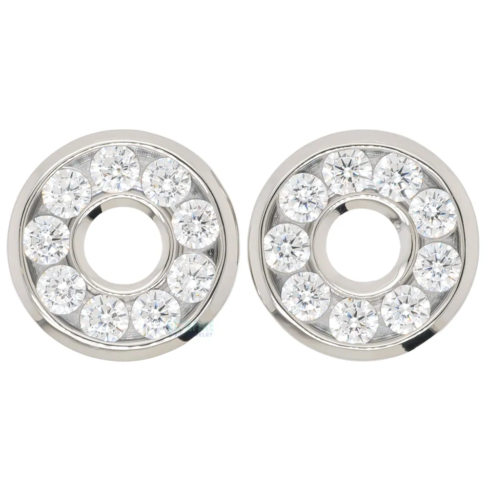 Gemmed Eyelets with Brilliant-Cut Gems - Cubic Zirconia