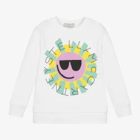 Girls White Sun Graphic Sweatshirt