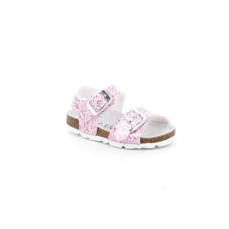 Grunland ARIA SB1789 Sandali Bambina Doppia Fascia Bianco Rosa