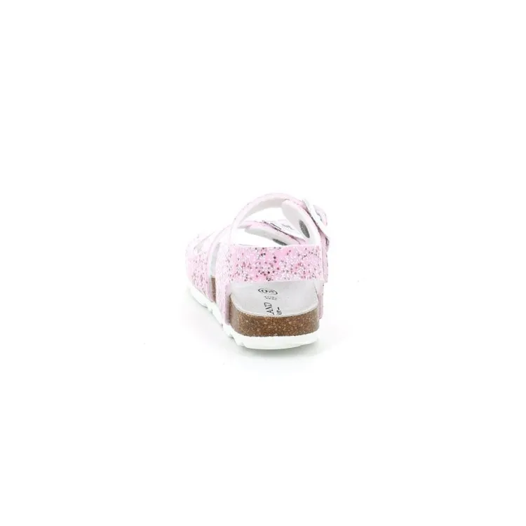 Grunland ARIA SB1789 Sandali Bambina Doppia Fascia Bianco Rosa