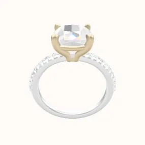 Half Pave Engagement Ring With Standard Four Prong Head