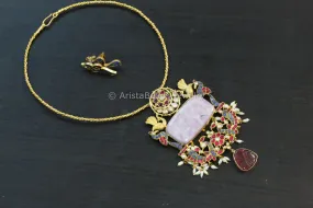 Handmade Jadau Kundan Pendant Hasli Ncklace - Style 2