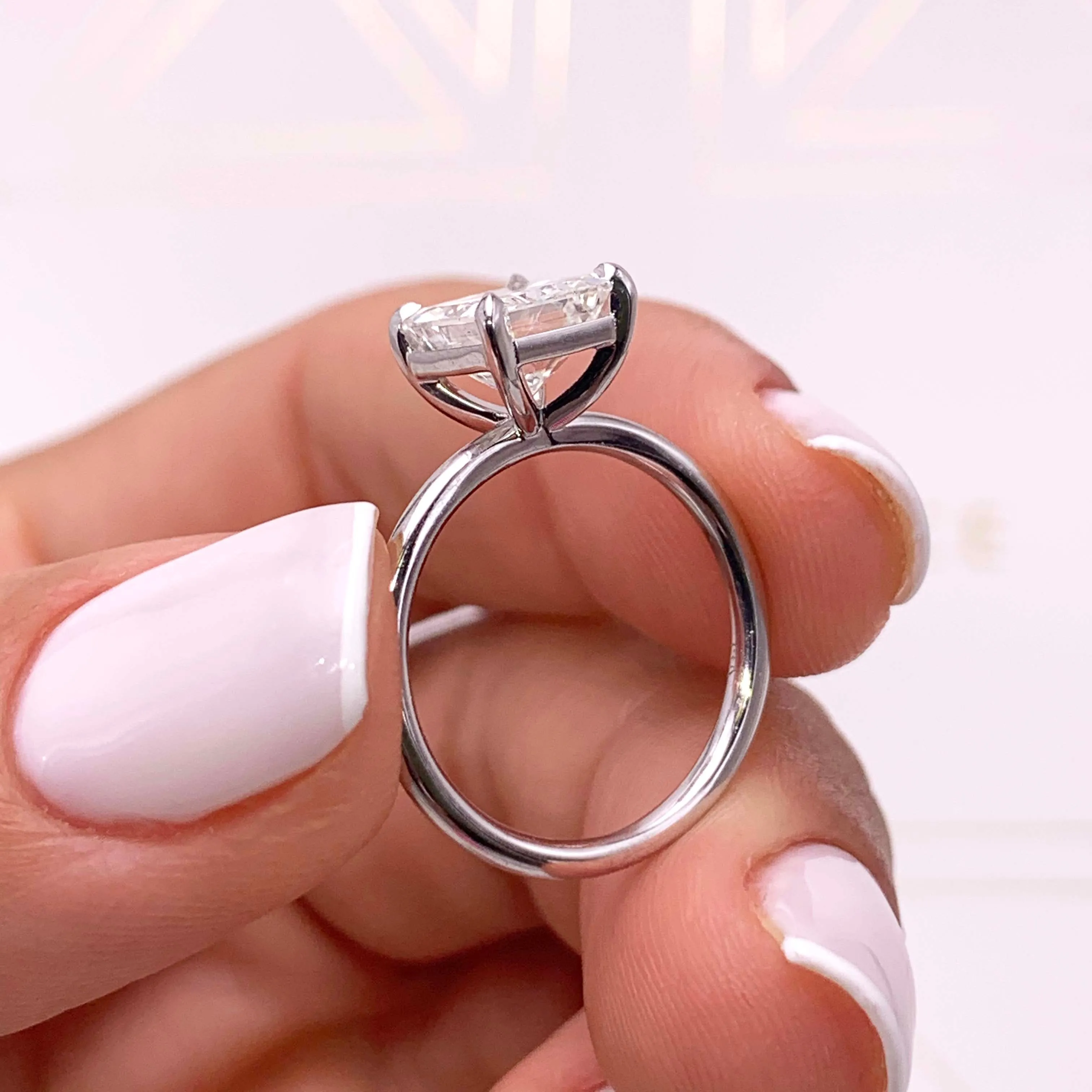 Harper Moissanite Ring -14K White Gold (RTS)