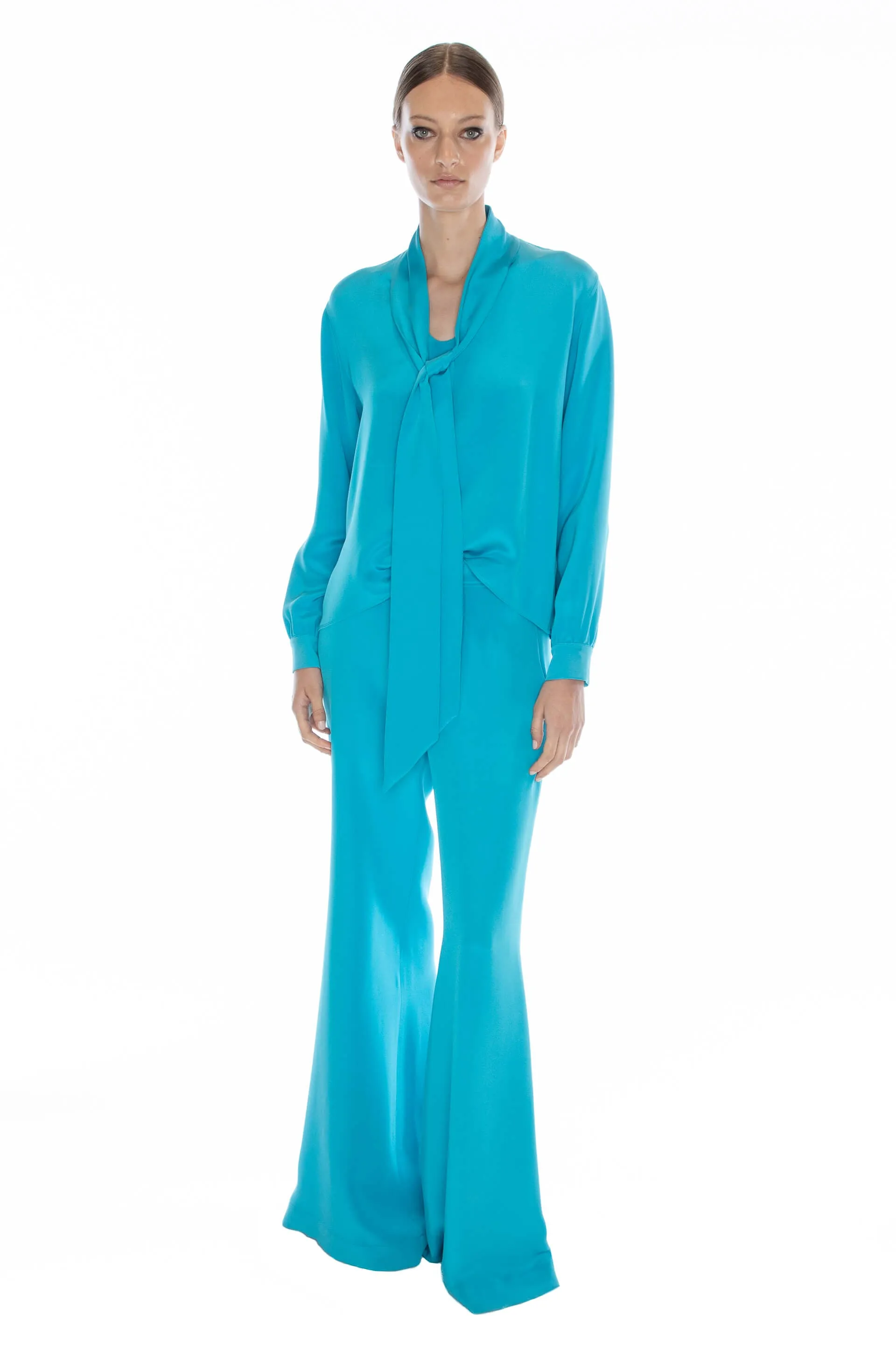 'HOCKNEY'S POOL' SLIM KEITH TIE BLOUSE