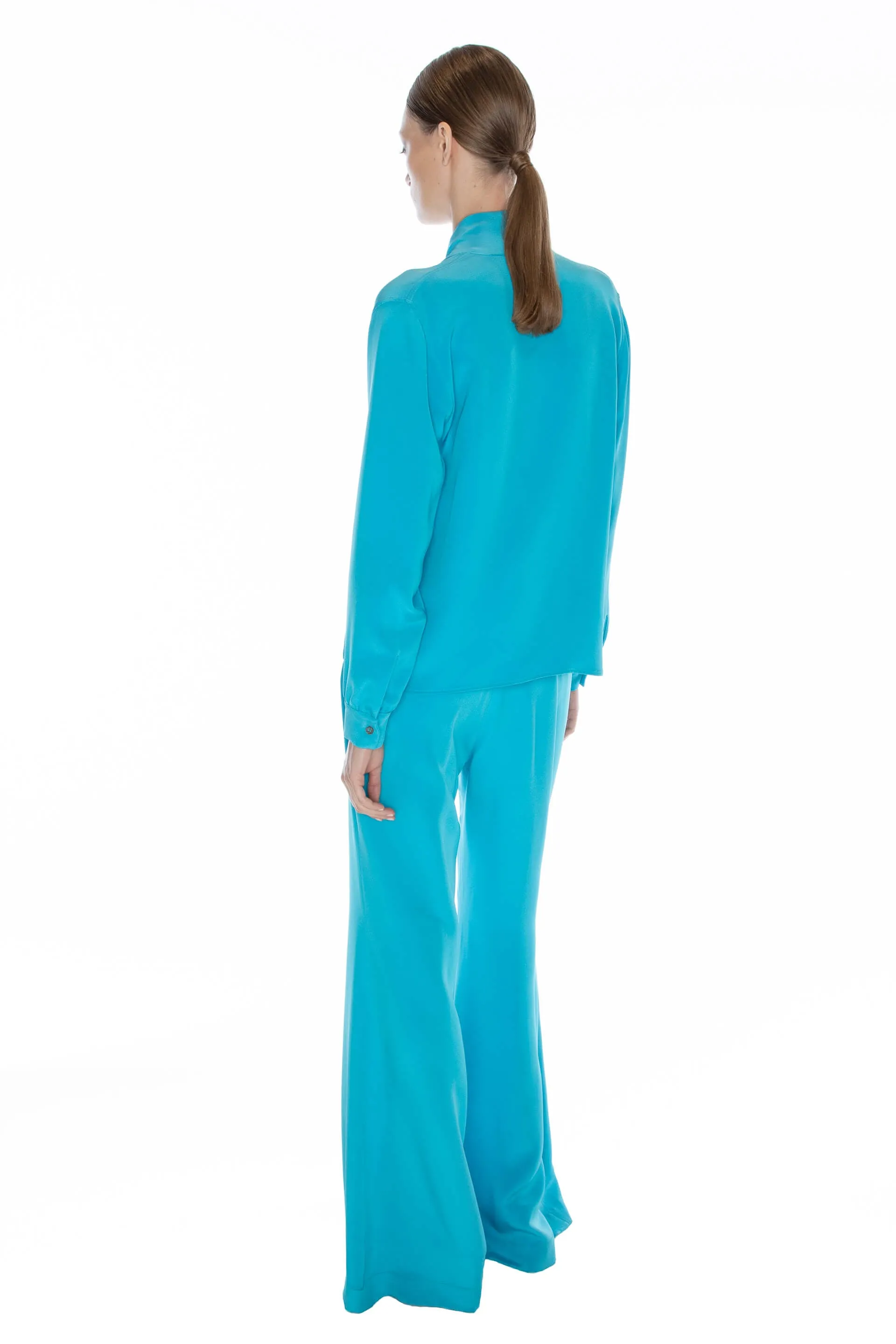 'HOCKNEY'S POOL' SLIM KEITH TIE BLOUSE