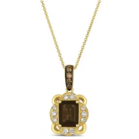 Honey Gold Chocolate Quartz Le Vian Pendant Necklace