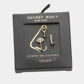 iLLASPARKZ Secret Box _ 14K Gold Dipped Evil Eye Bar Nose Clips