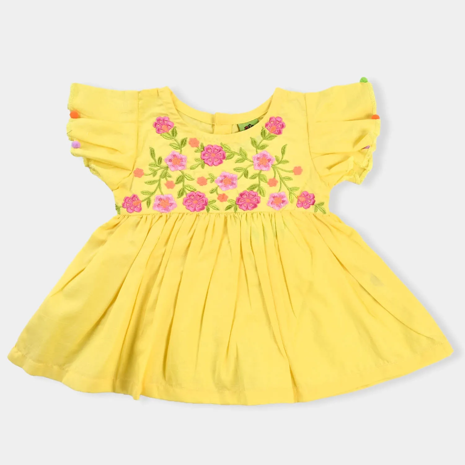 Infant Girls EMB Top Blazing Florals-B.Yellow