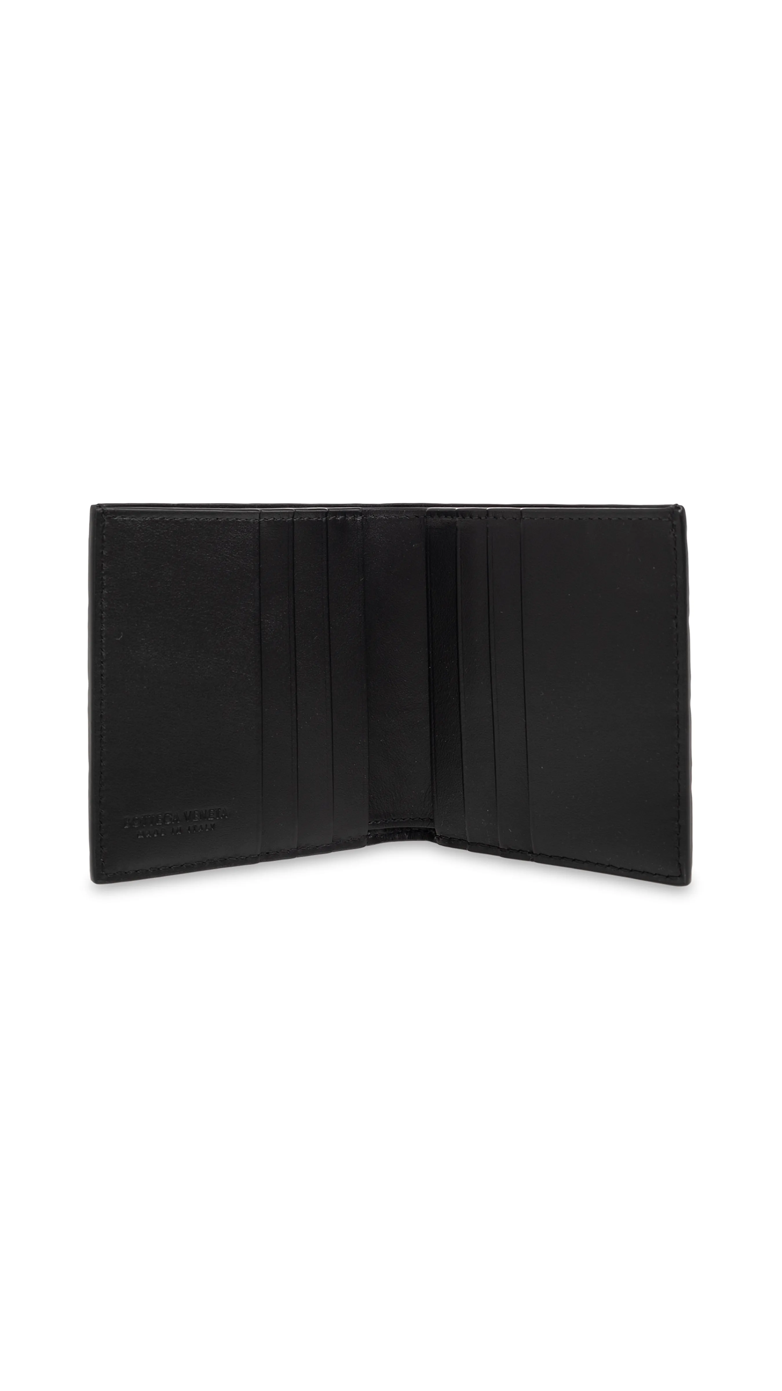 Intrecciato Slim Bi-Fold Wallet - Black