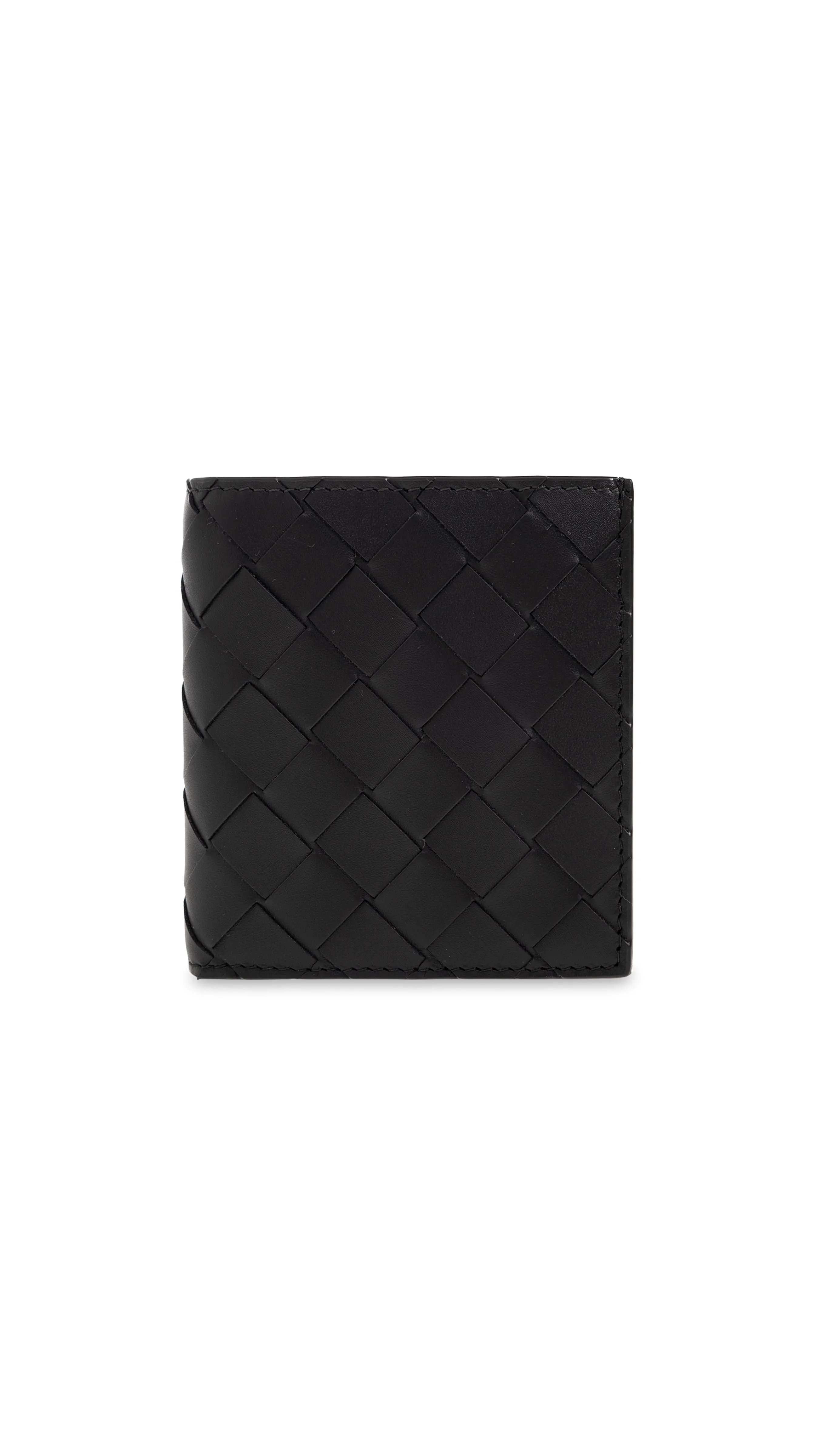 Intrecciato Slim Bi-Fold Wallet - Black