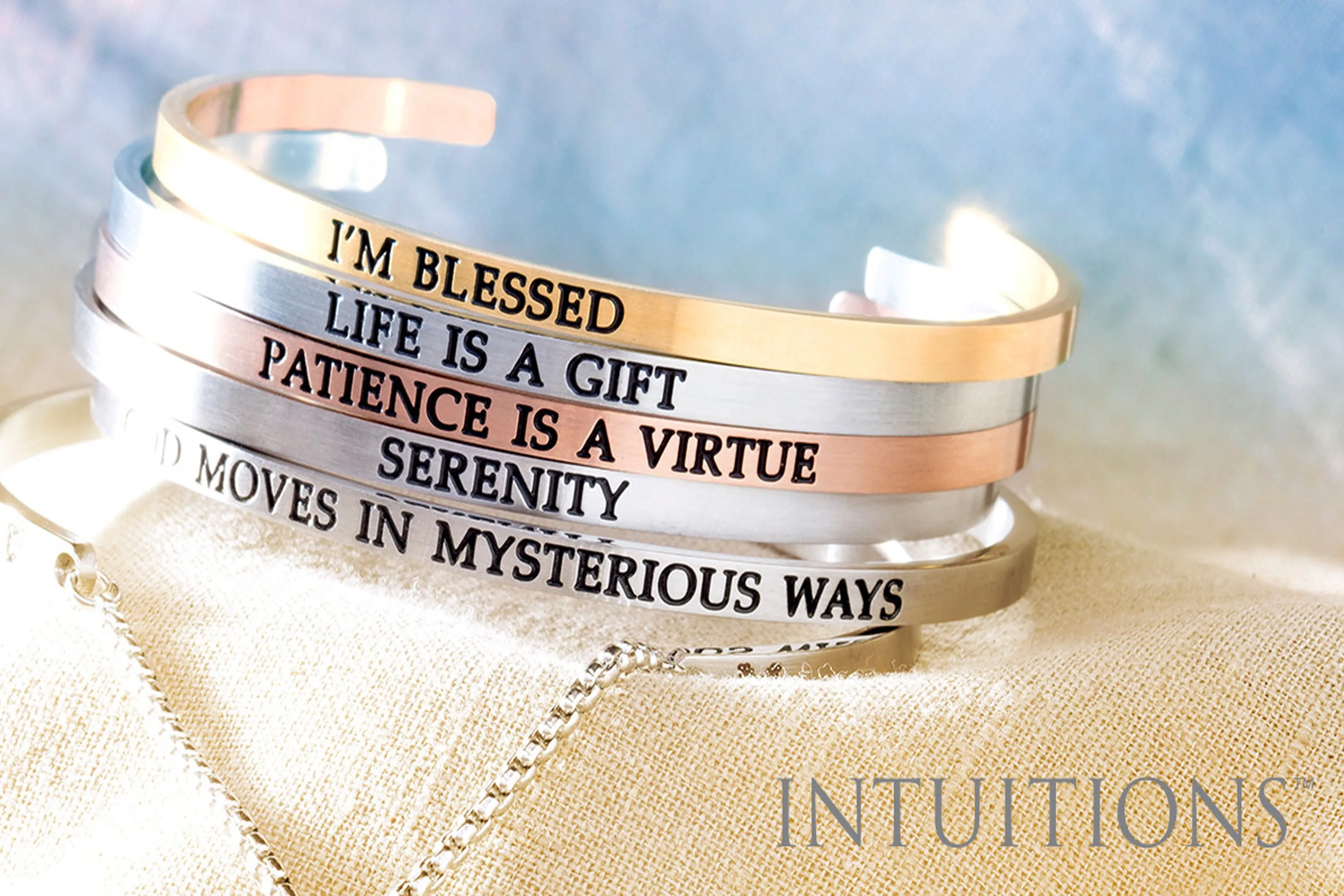 Intuitions Stainless Steel I’M BLESSED Diamond Accent Adjustable Bracelet