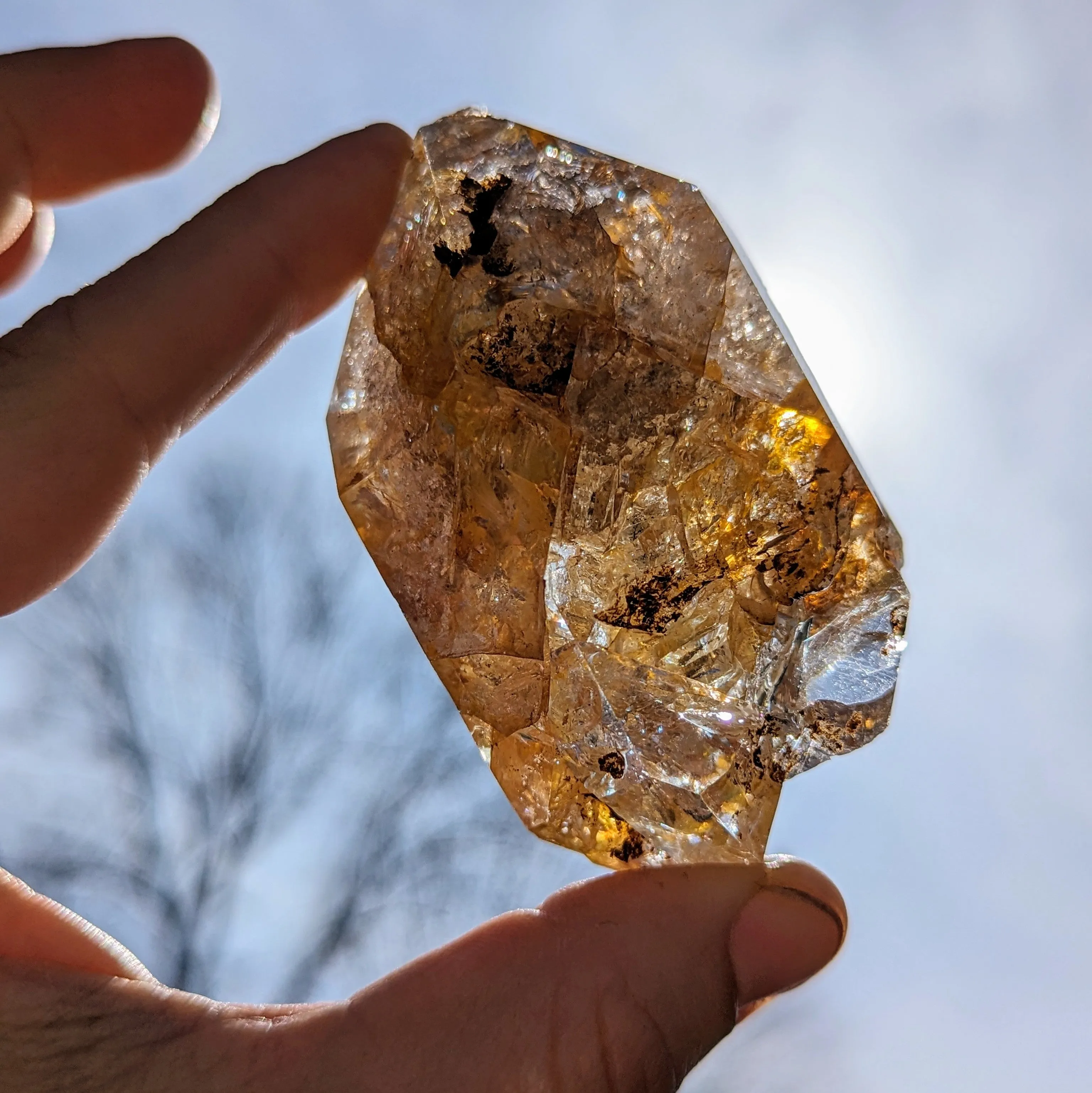 Large Golden Healer Herkimer Diamond  Quartz Crystal ~ Prosperous Healing- Ethically Sourced from New York- Tucson Treasure- Pur