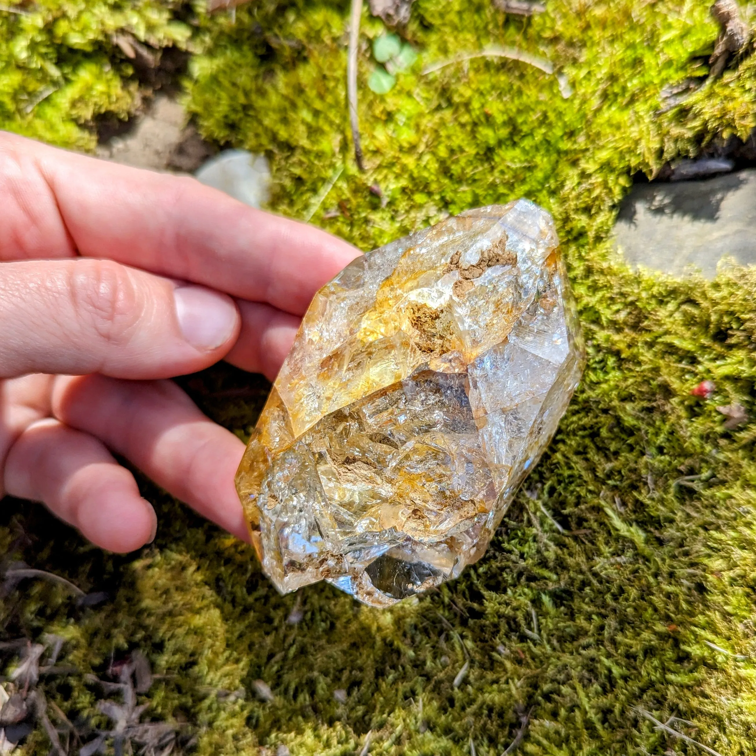 Large Golden Healer Herkimer Diamond  Quartz Crystal ~ Prosperous Healing- Ethically Sourced from New York- Tucson Treasure- Pur