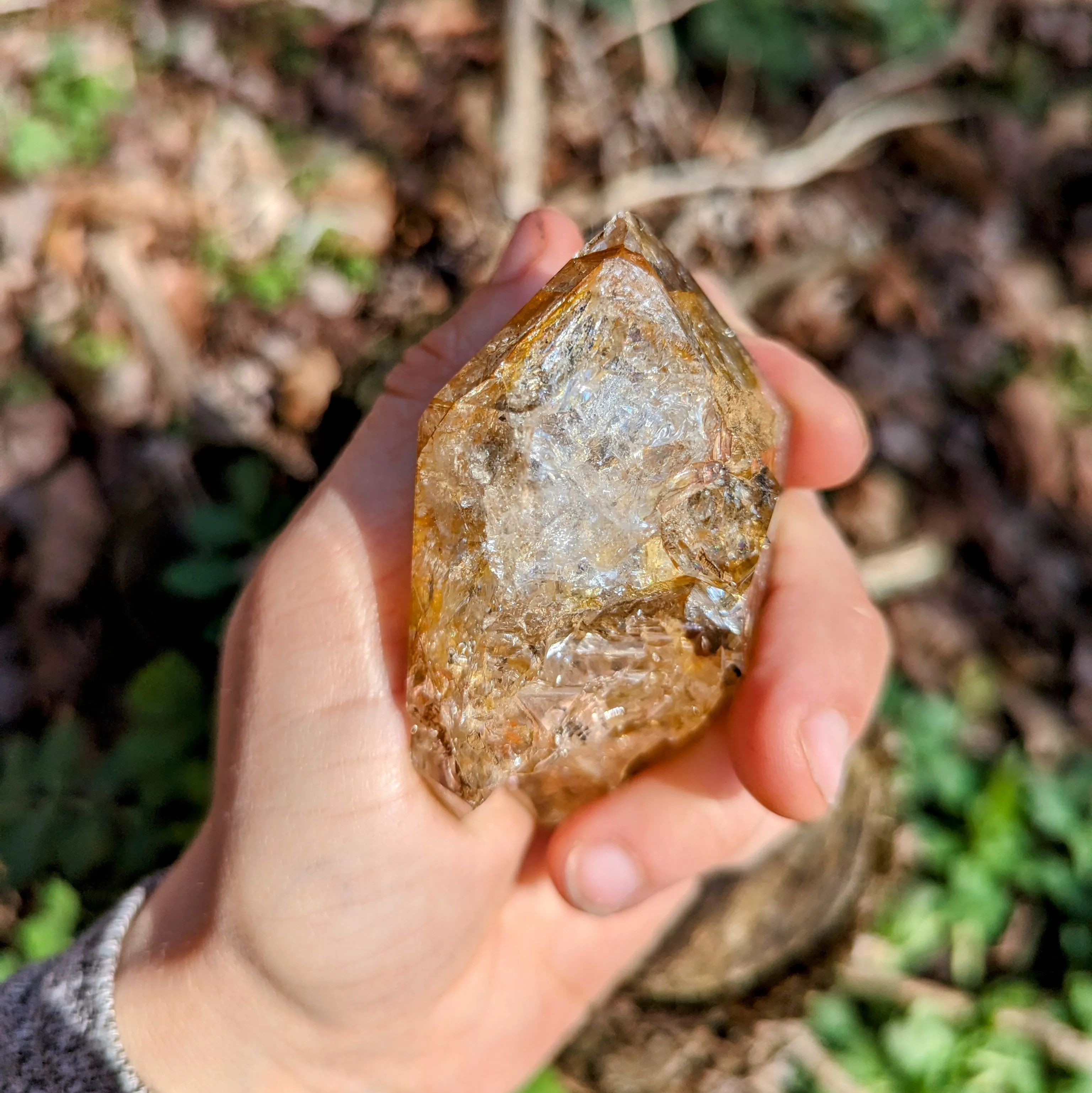 Large Golden Healer Herkimer Diamond  Quartz Crystal ~ Prosperous Healing- Ethically Sourced from New York- Tucson Treasure- Pur