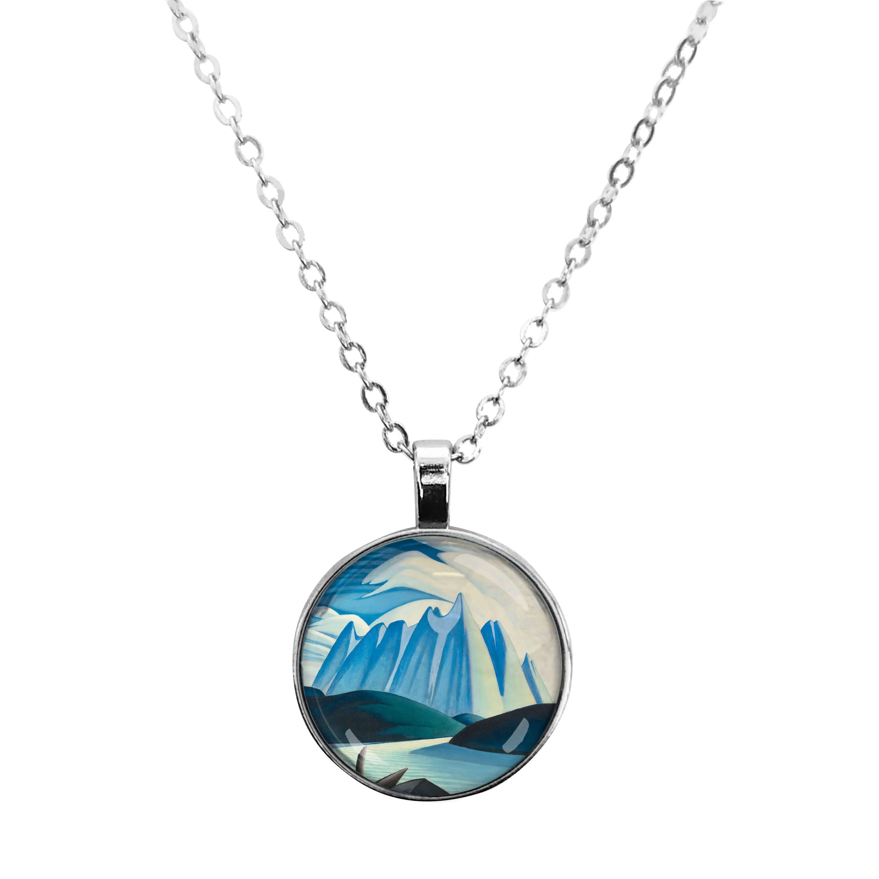 Lawren Harris Lake and Mountains Dome Glass Necklace