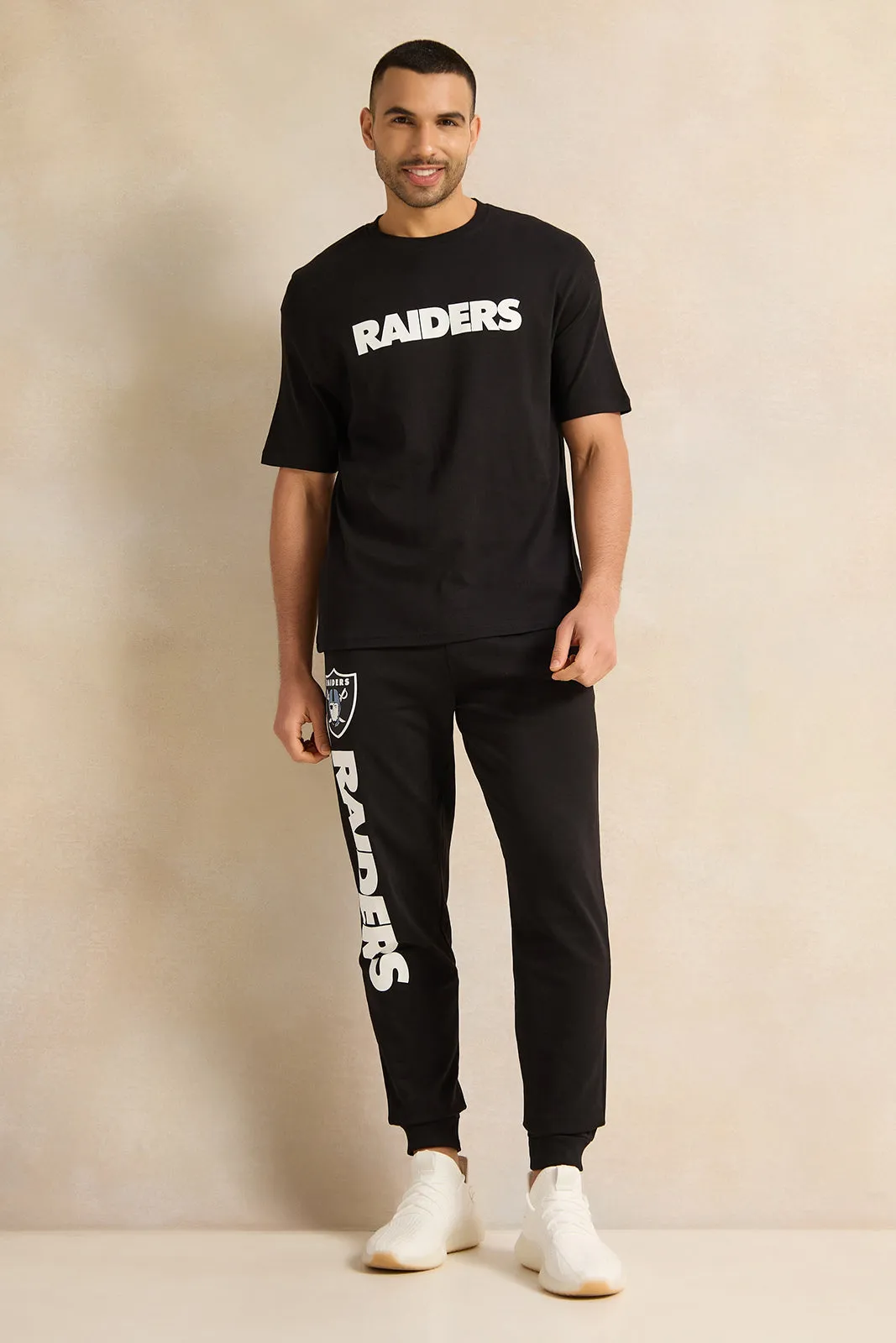 Men Black Printed Los Vegas Raiders Jogger