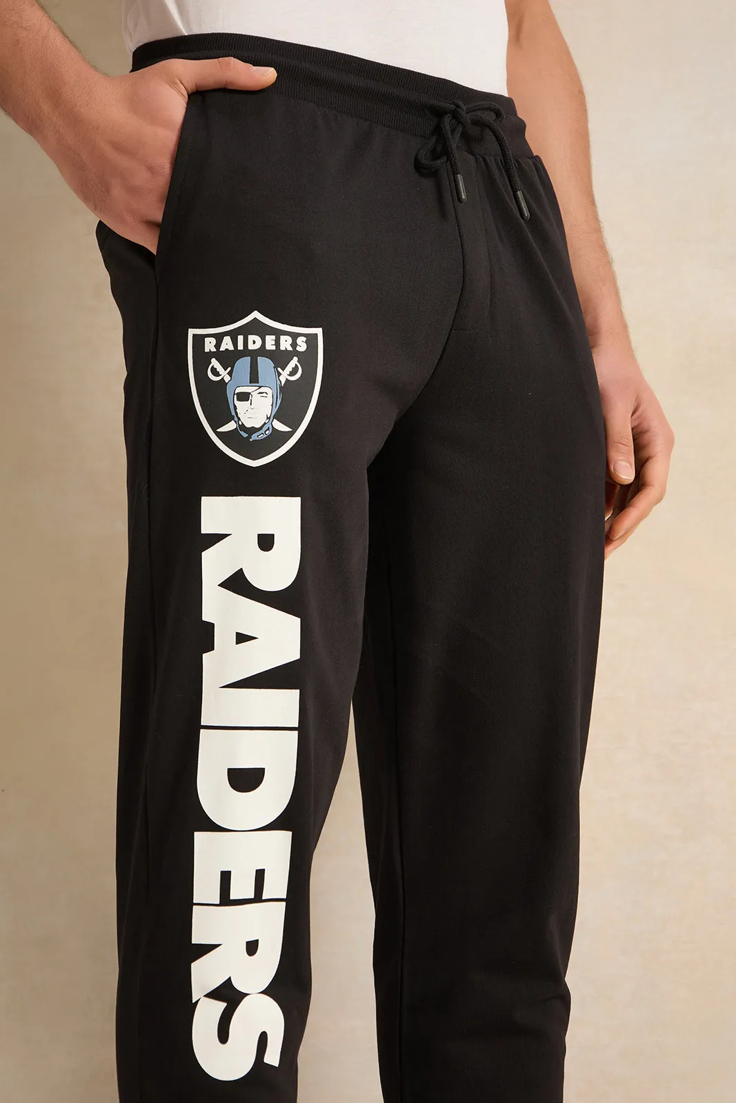 Men Black Printed Los Vegas Raiders Jogger