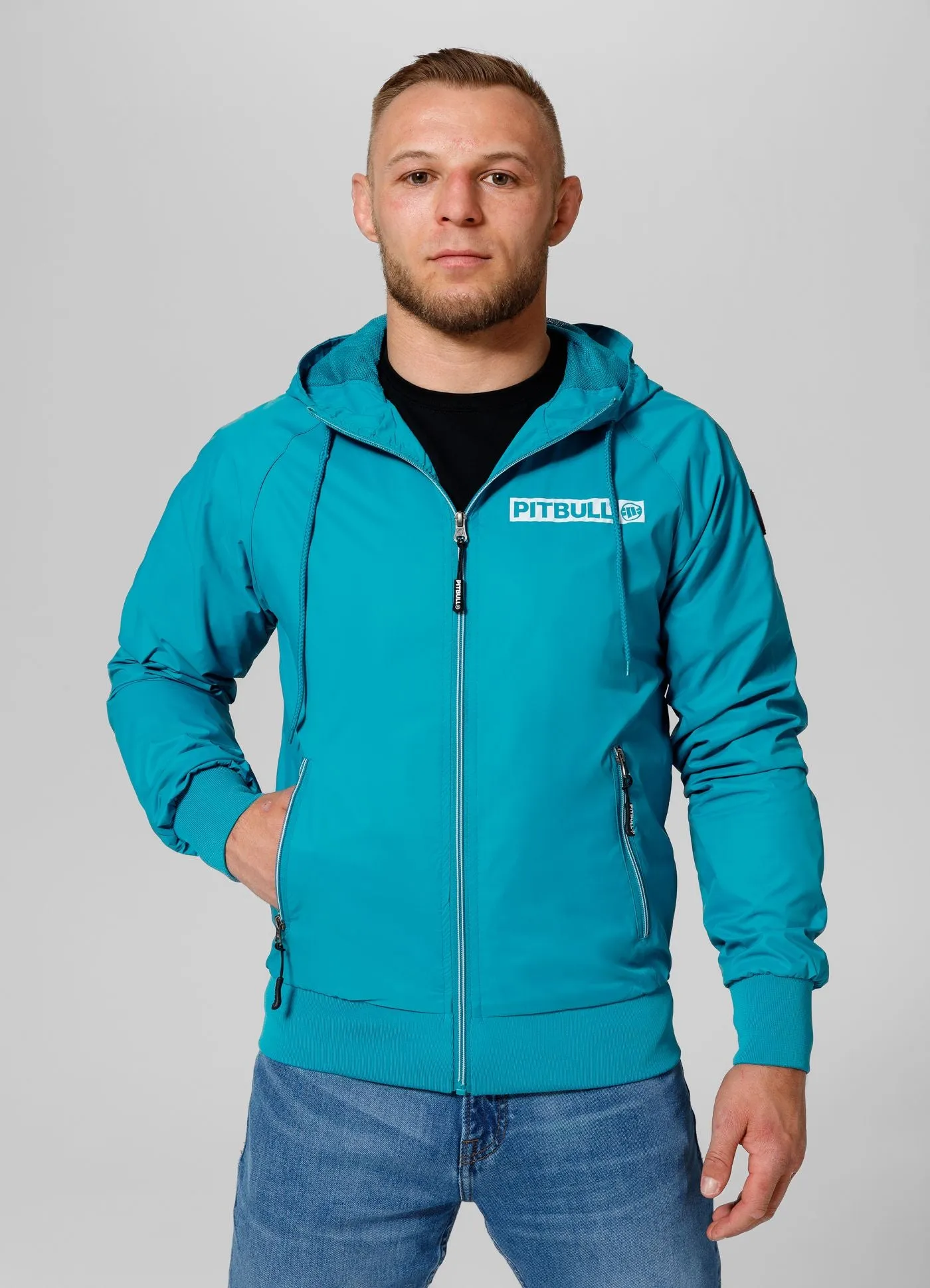 Men's transitional hooded jacket Athletic Logo