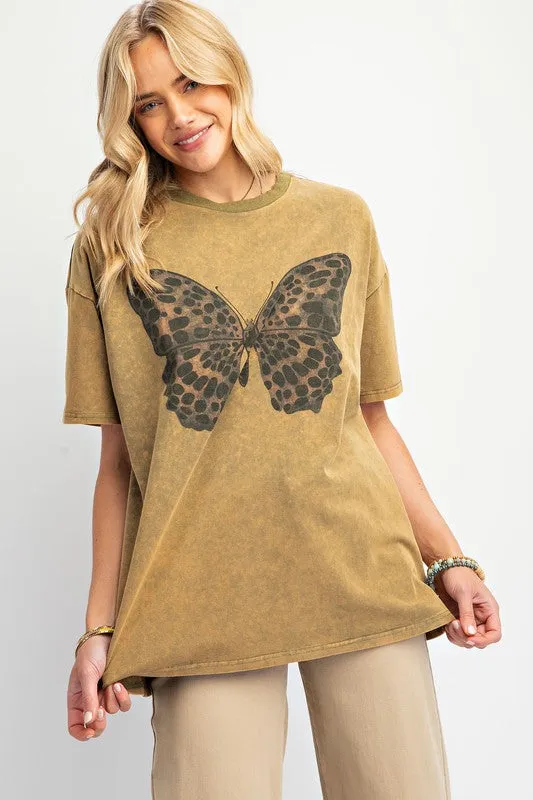 Mineral Washed Butterfly Top