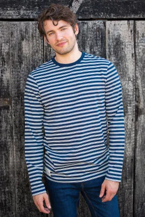 Navy Stripe Ls Tee