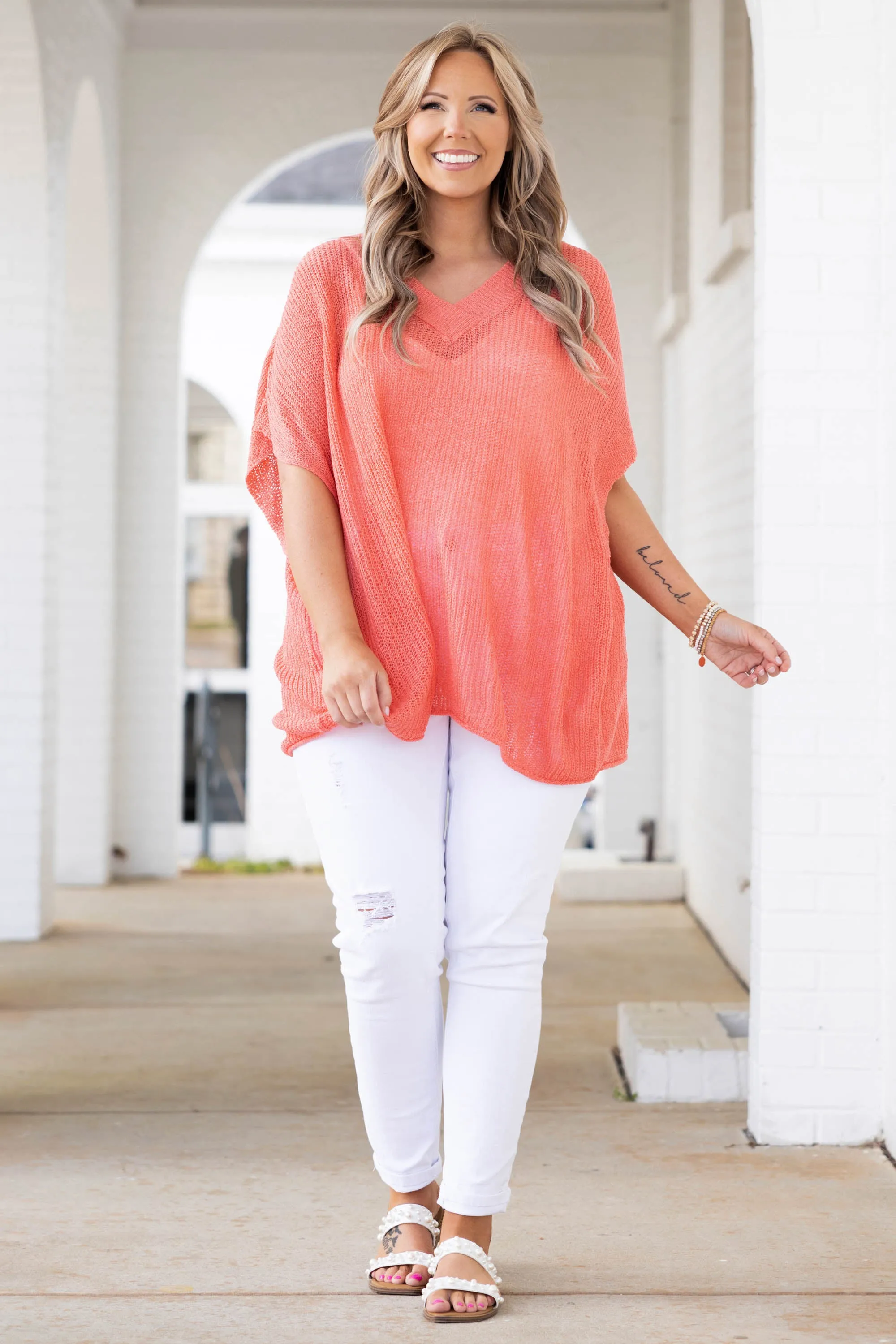 Nothing But Beauty Top, Deep Coral