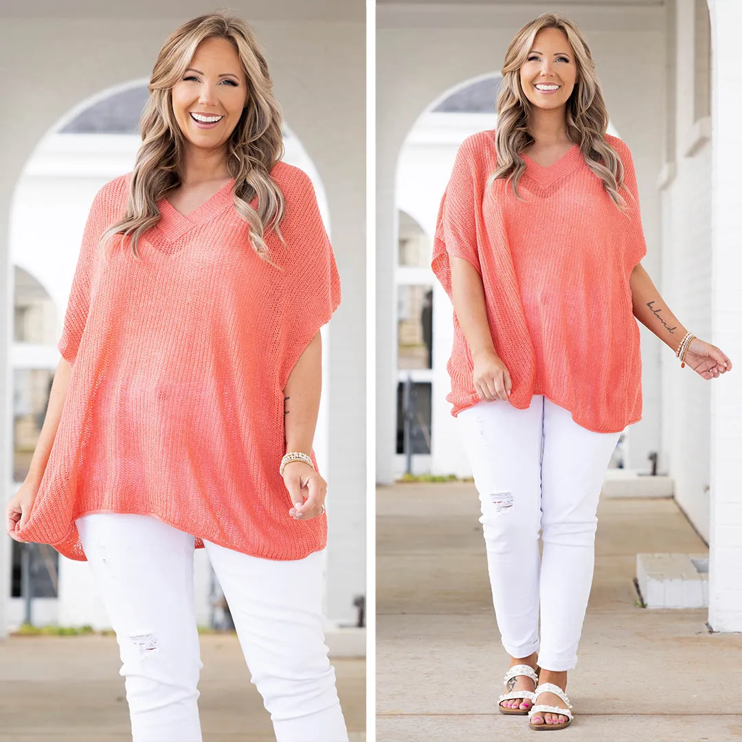 Nothing But Beauty Top, Deep Coral