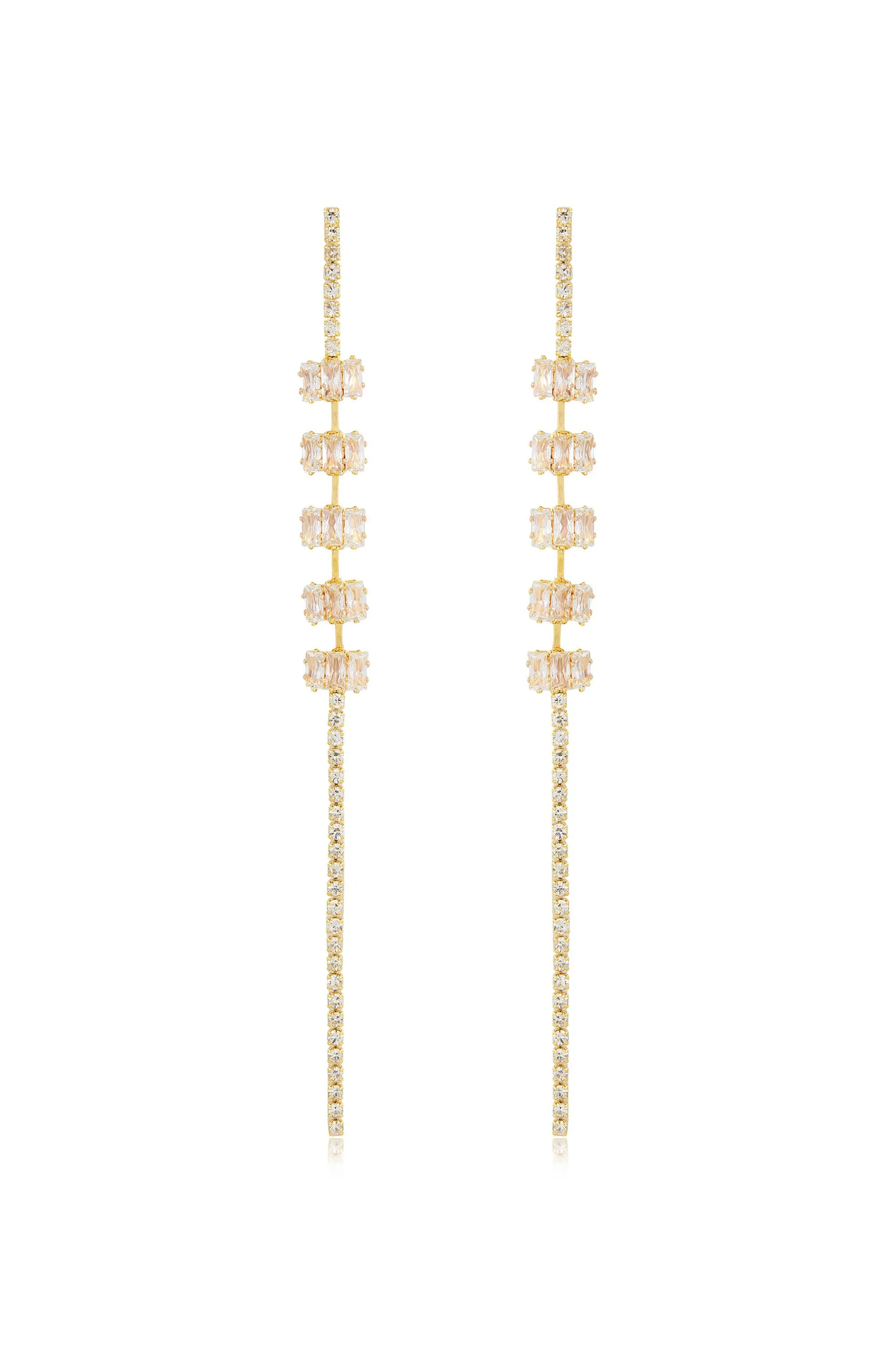 On the Line Crystal Linear Earrings