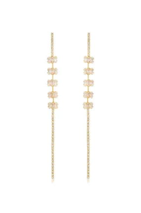 On the Line Crystal Linear Earrings