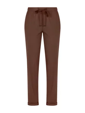 Pantalone Jogger con tasche in Super Fresh - Cappuccino