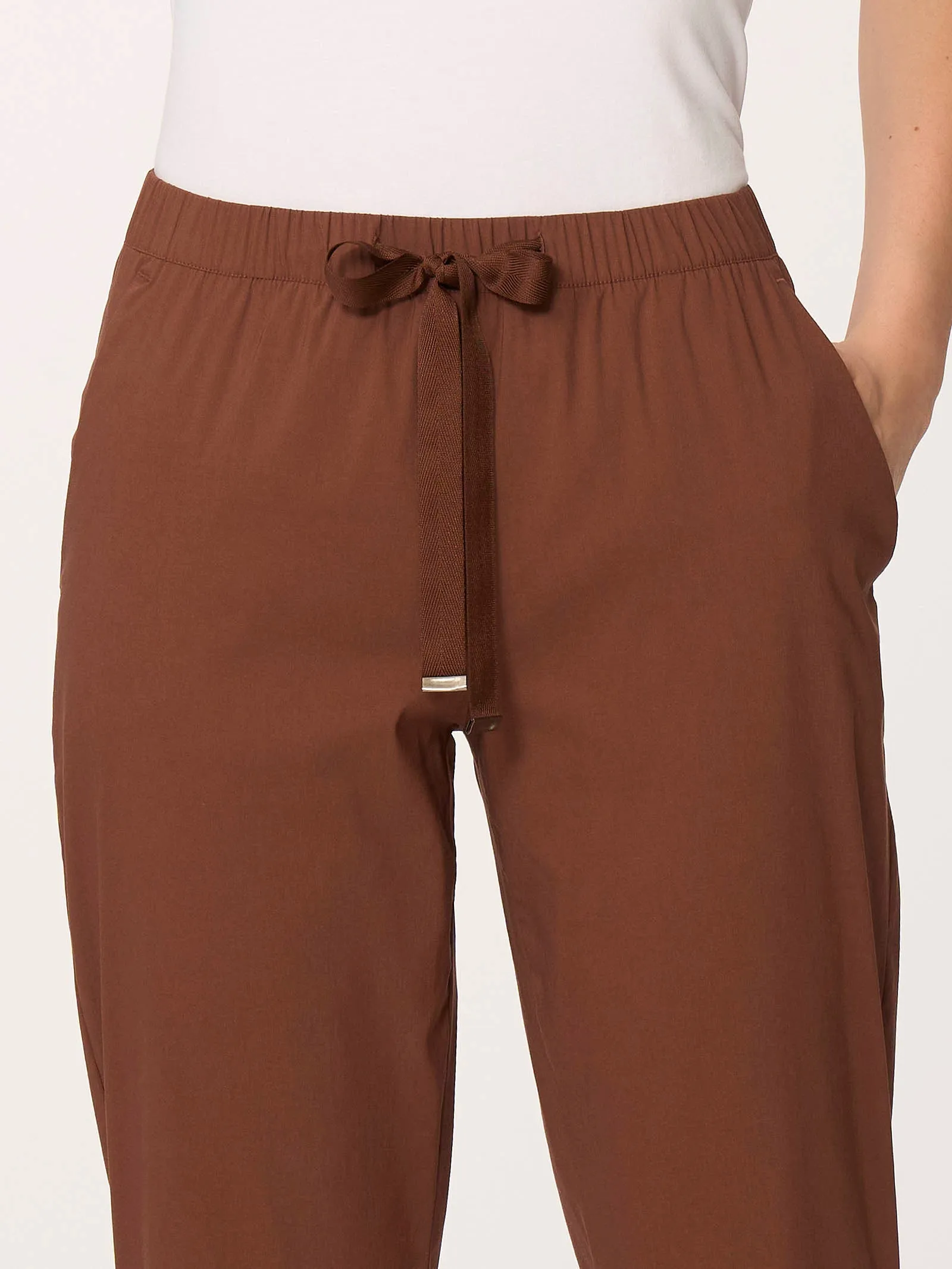 Pantalone Jogger con tasche in Super Fresh - Cappuccino