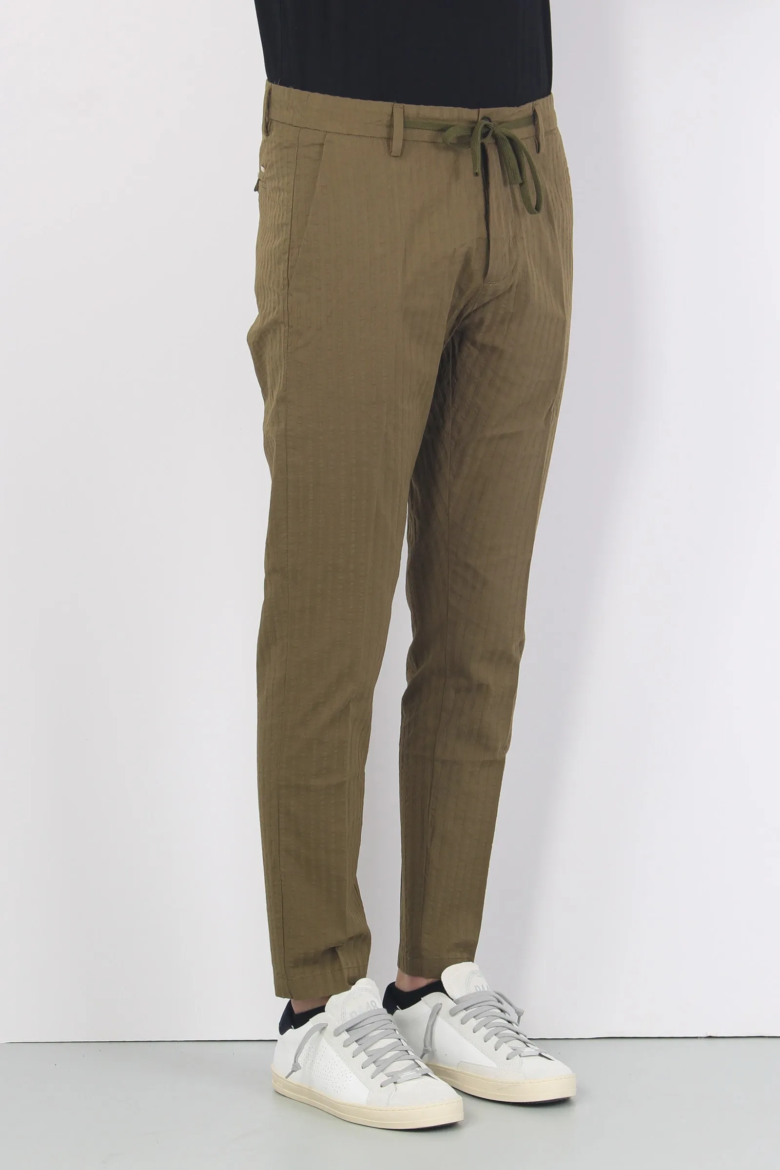 Pantalone Riga Tono Su Tono Military