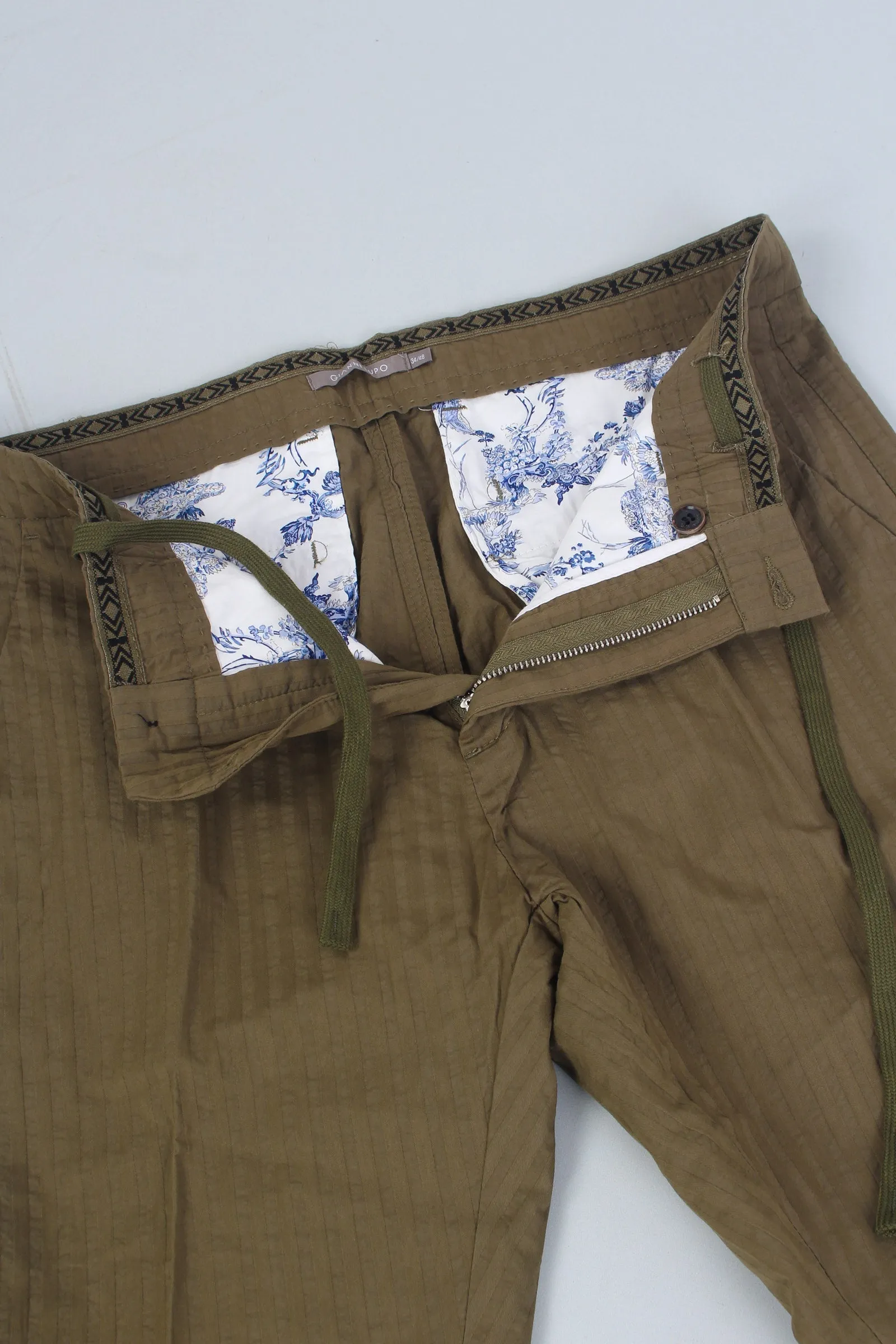 Pantalone Riga Tono Su Tono Military