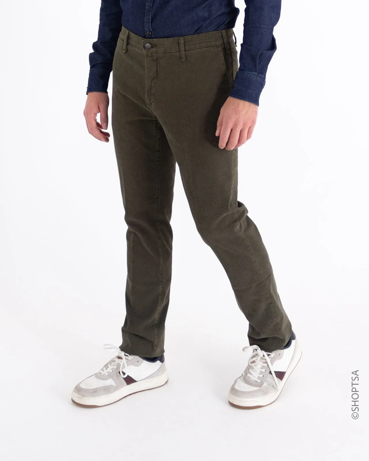 Pantalone verde scuro stampato