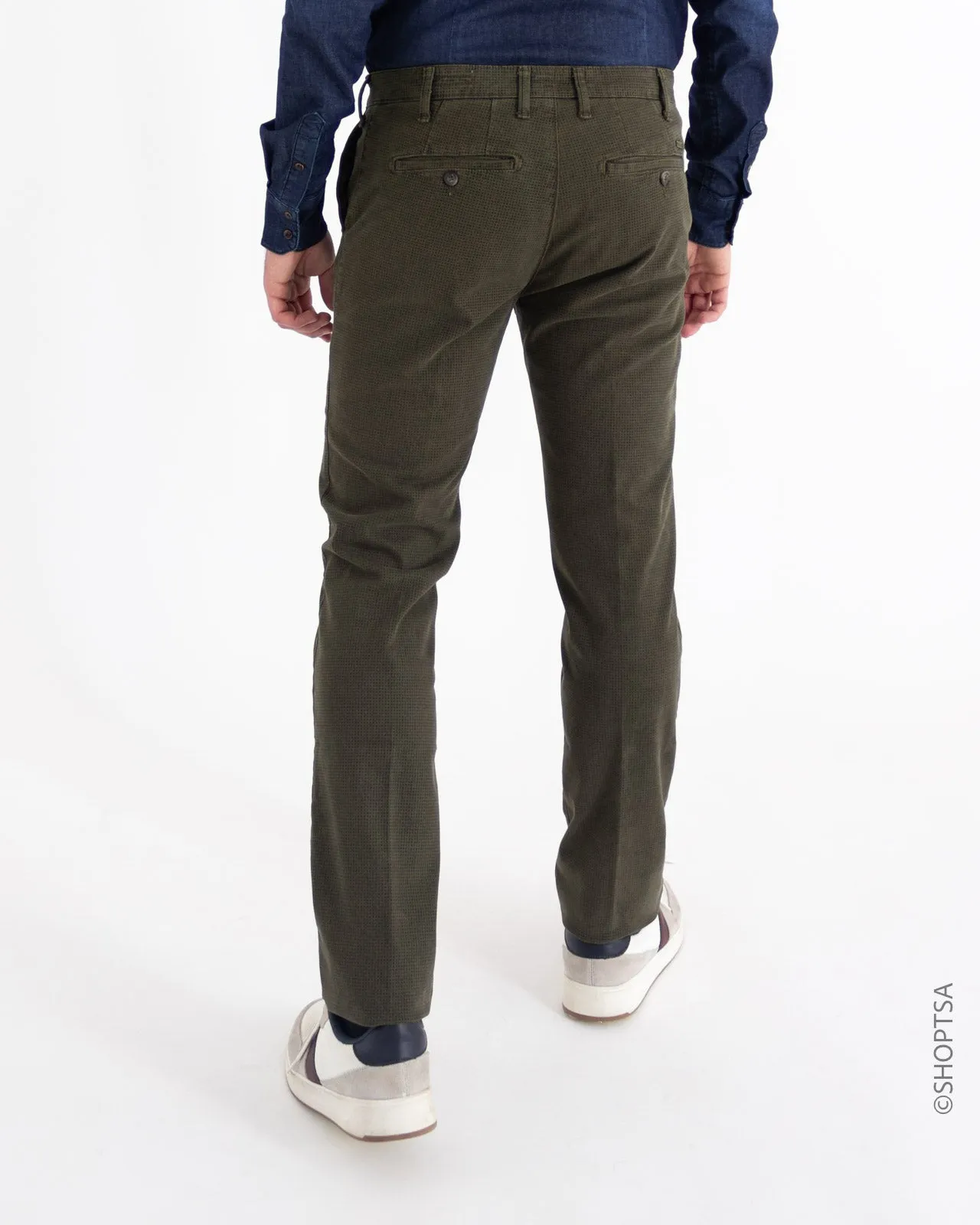 Pantalone verde scuro stampato