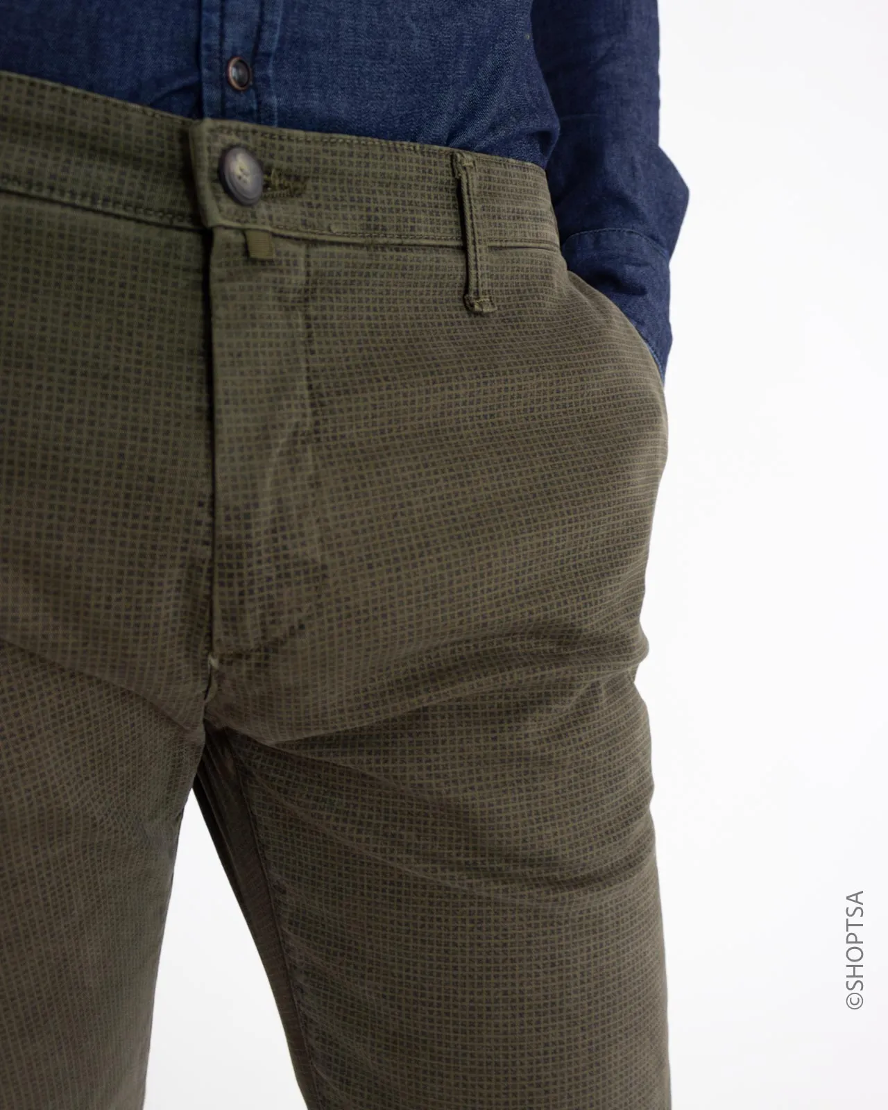 Pantalone verde scuro stampato