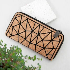 Personalised Geometric Cork Zip Wallet