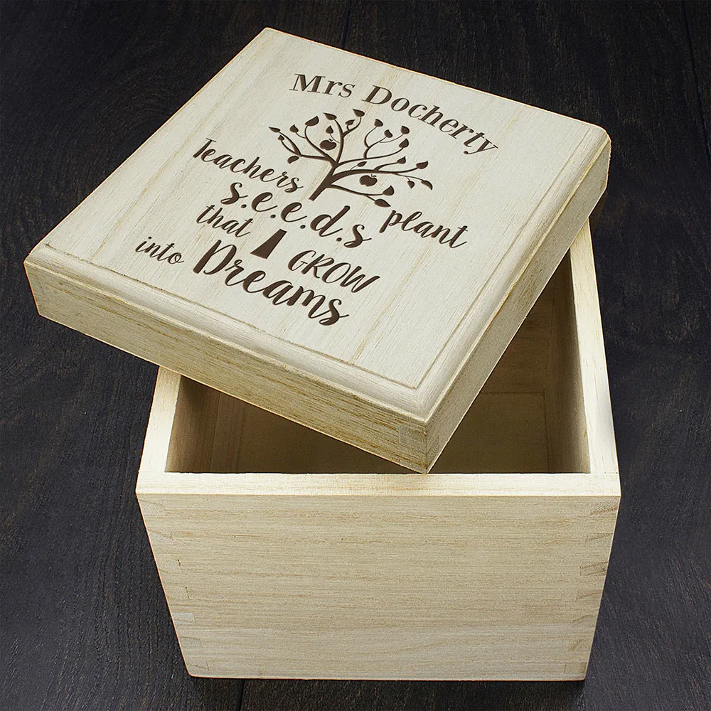 Personalised Teachers Plant Seeds... Cube Box