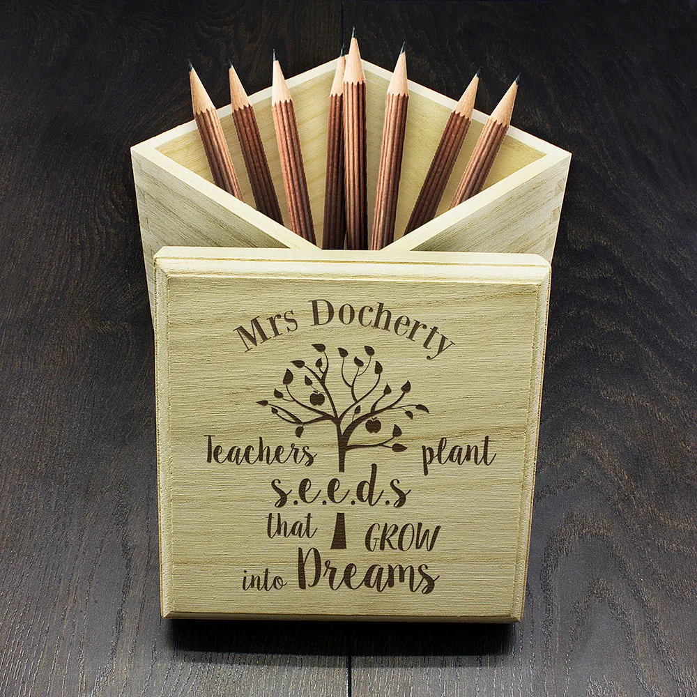 Personalised Teachers Plant Seeds... Cube Box