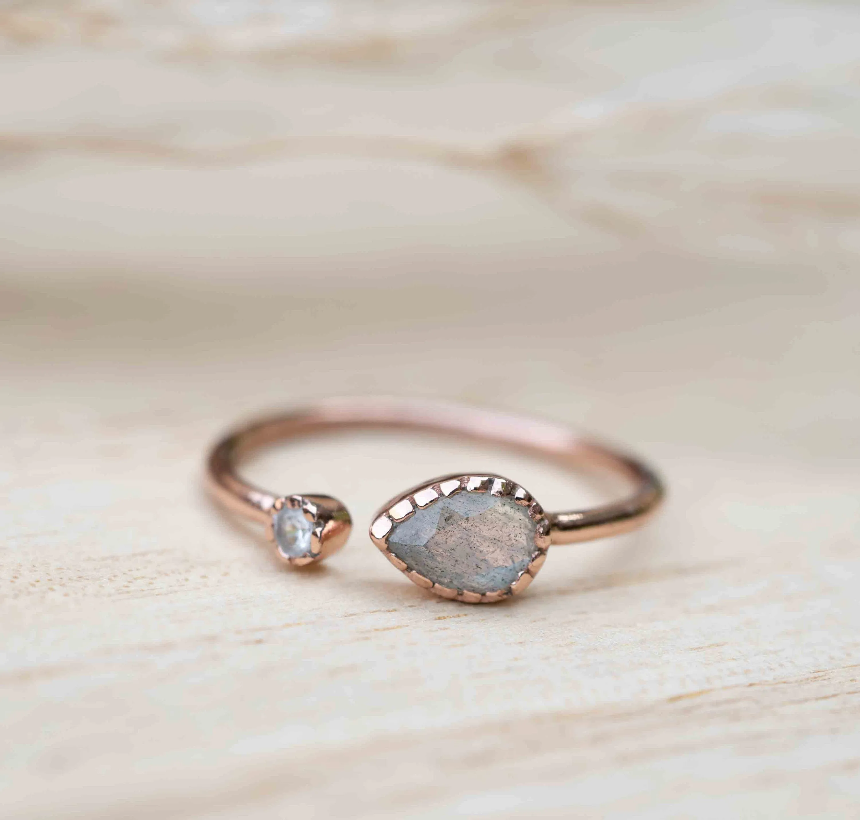 Pietra Ring * Labradorite * Rose Gold Plated *