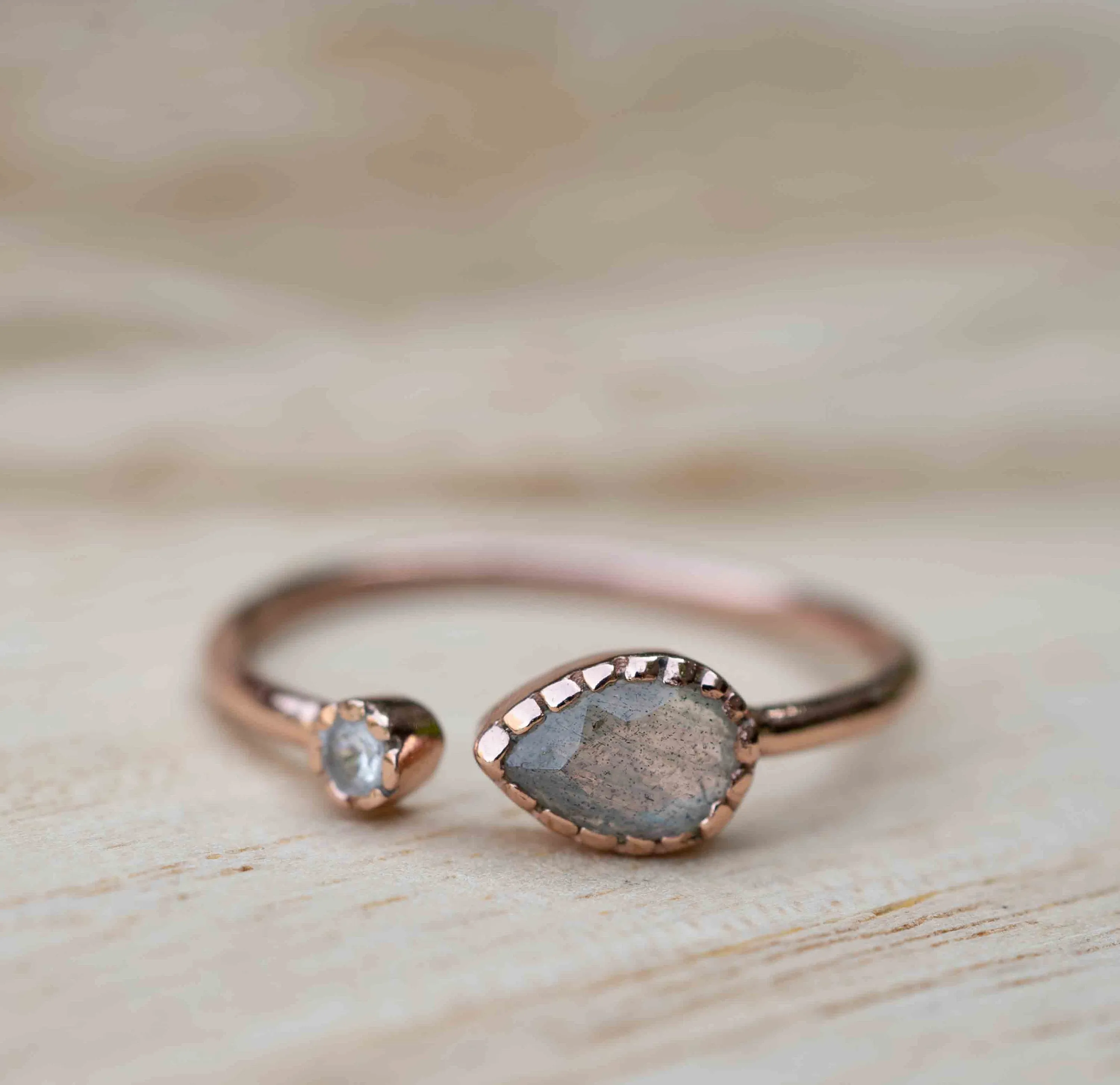 Pietra Ring * Labradorite * Rose Gold Plated *